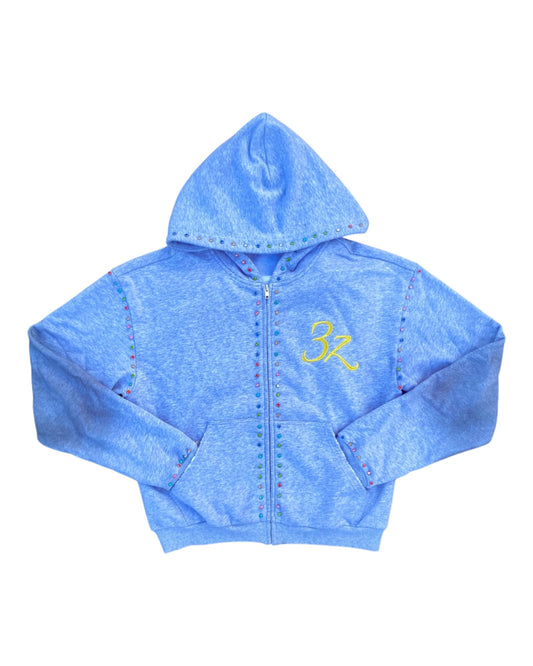 3z Embellished Zip Up - Gray