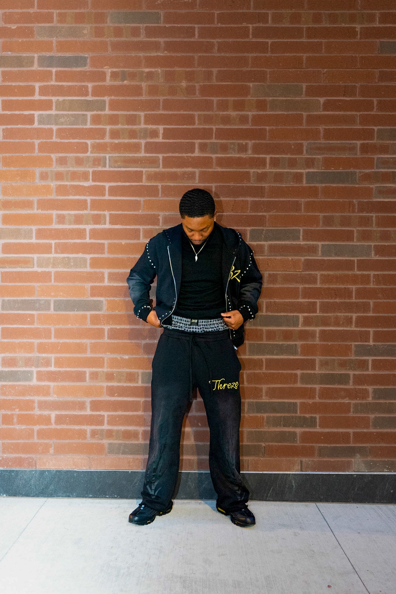 Double Waisted Sweats - Black
