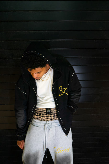 3z Embellished Zip Up - Black