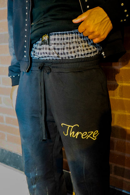 Double Waisted Sweats - Black