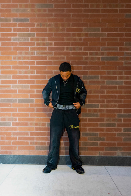 Double Waisted Sweats - Black