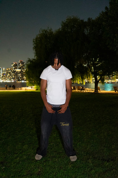 Double Waisted Sweats - Black